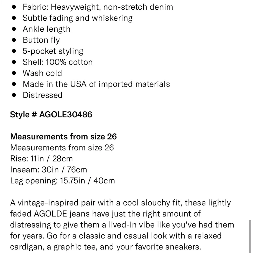 Worn 2x - AGOLDE Midrise Vintage Straight Jeans - Picture 6 of 7